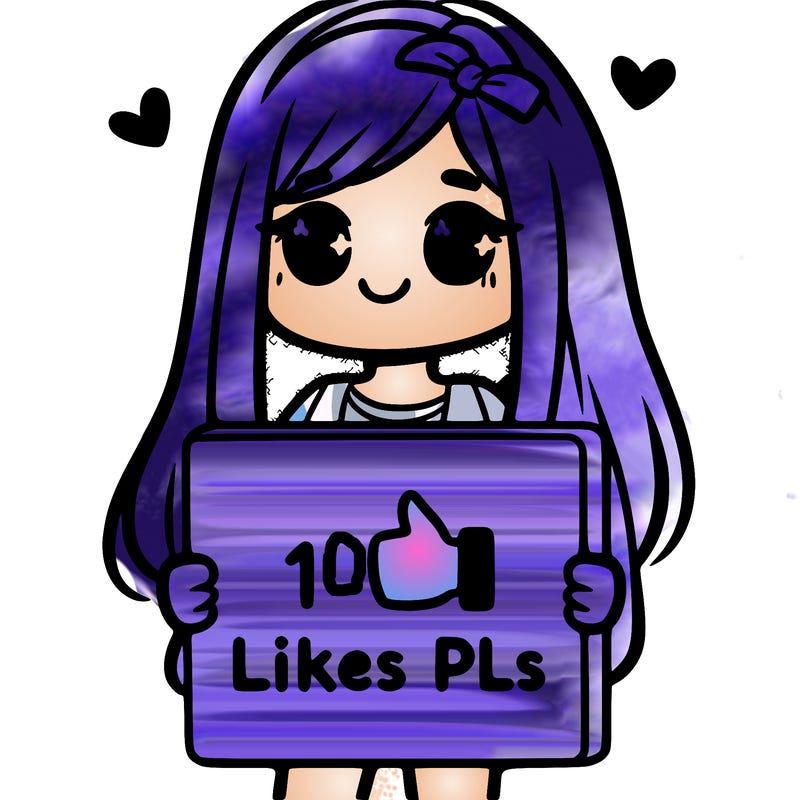 girl holding a sign saying 10 likes pls