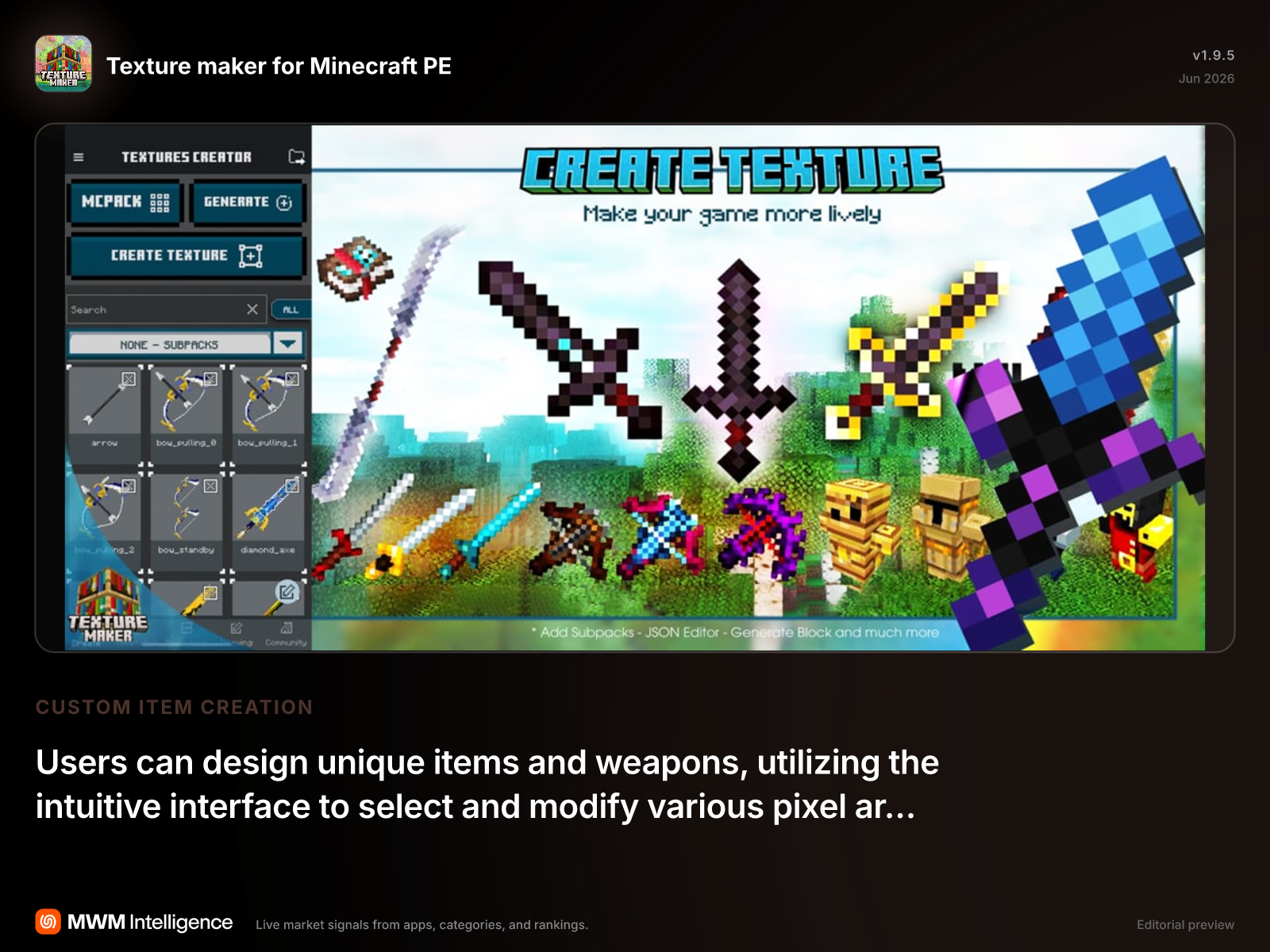 Texture maker for Minecraft PE - Productivity App | MWM