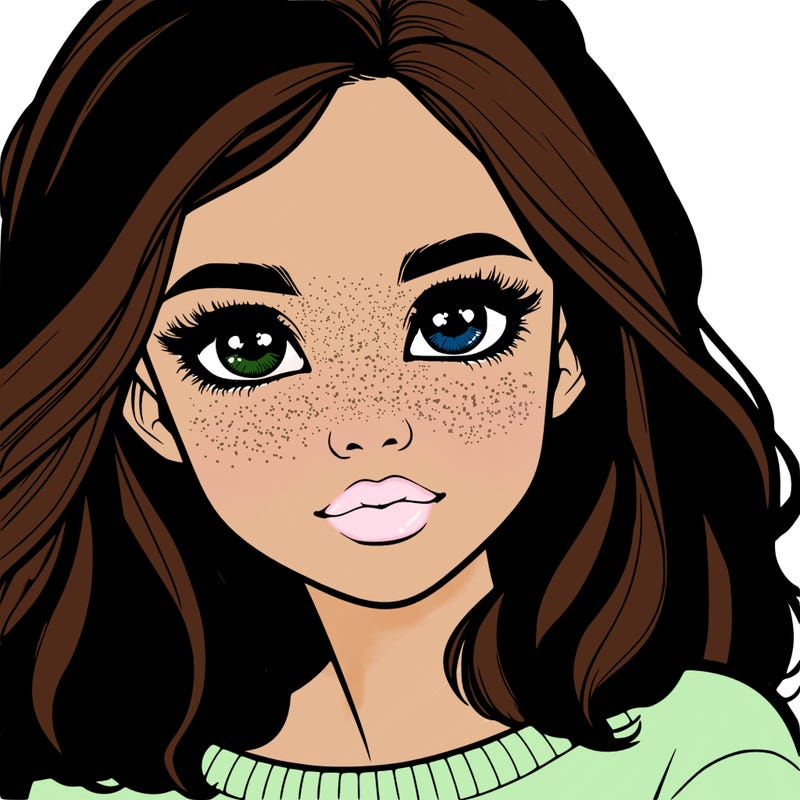 realistic girl whith cute eyes