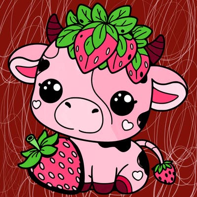 cute strawberry cow