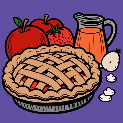 a pie of food