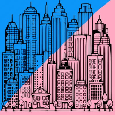 a city with skyscrapers