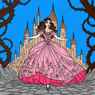 realistic girl in princess dress