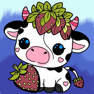 cute strawberry cow