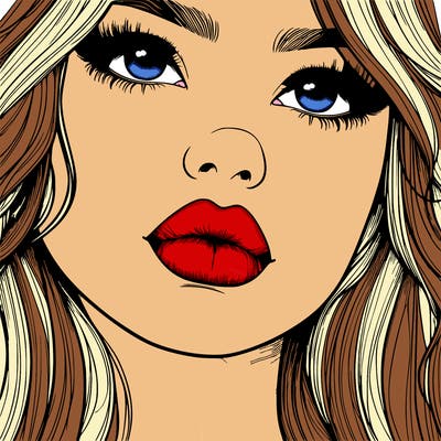 really realistic girl with lips