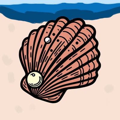 sea shell with pearl