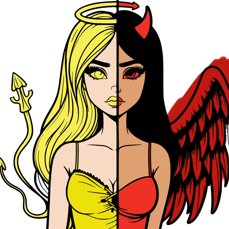 devil vs angel realistic girl