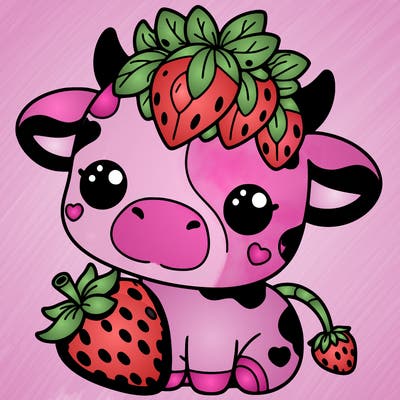 cute strawberry cow
