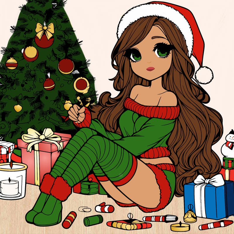 realistic girl christmas