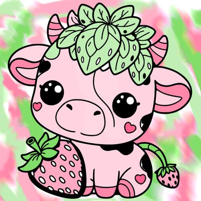 cute strawberry cow