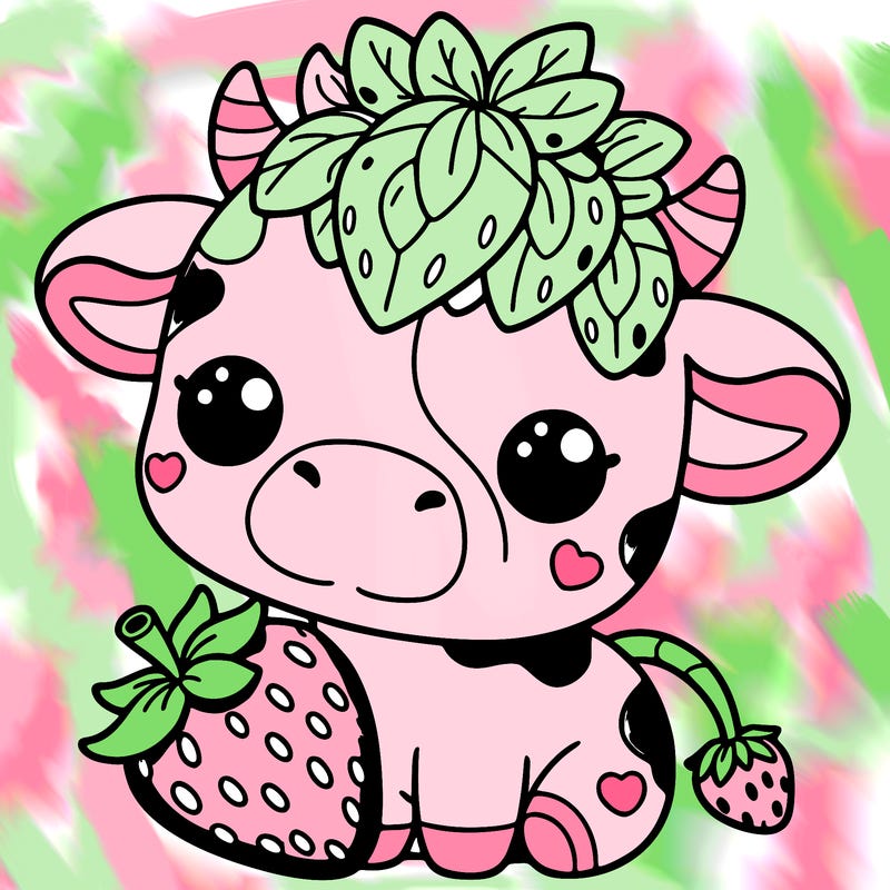 cute strawberry cow