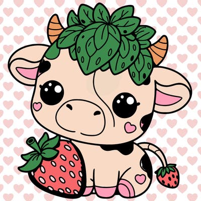 cute strawberry cow