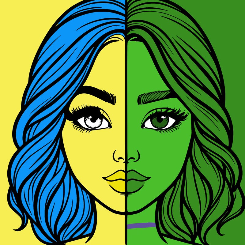 realistic girl split half