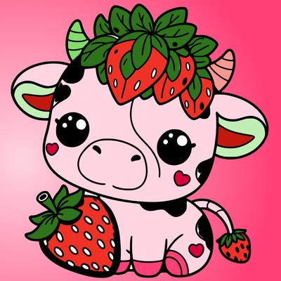 cute strawberry cow