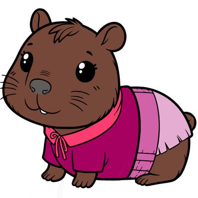 a capybara in a cute outfit