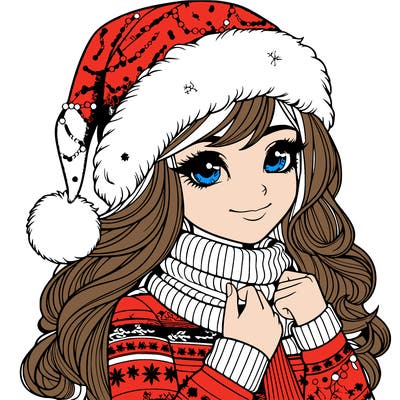 realistic christmas girl