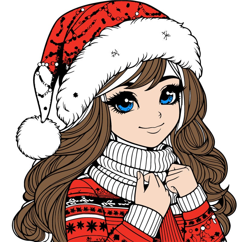 realistic christmas girl