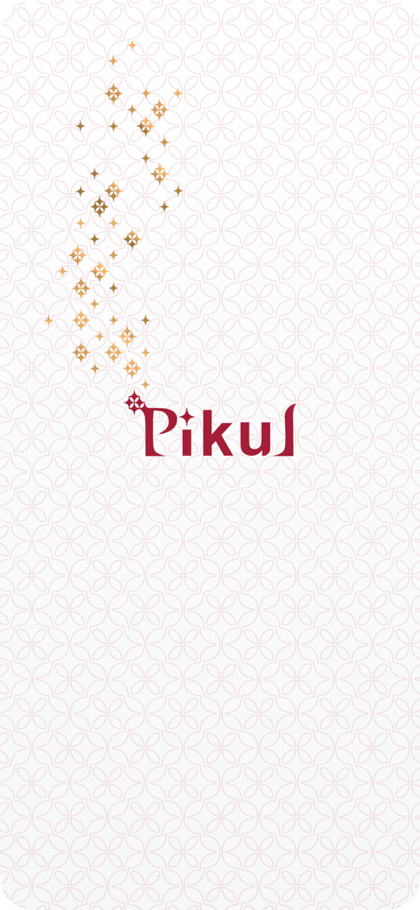Pikul - Pikul app logo on a luxury patterned background with elegant gold sparkles