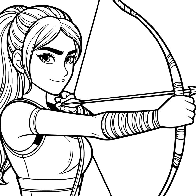 realistic female archer
