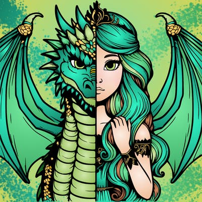 realistic half dragon half princess
