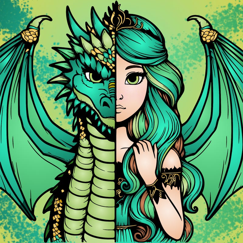 realistic half dragon half princess