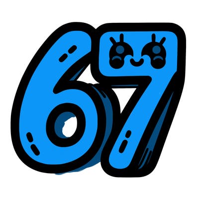 the numbers 67