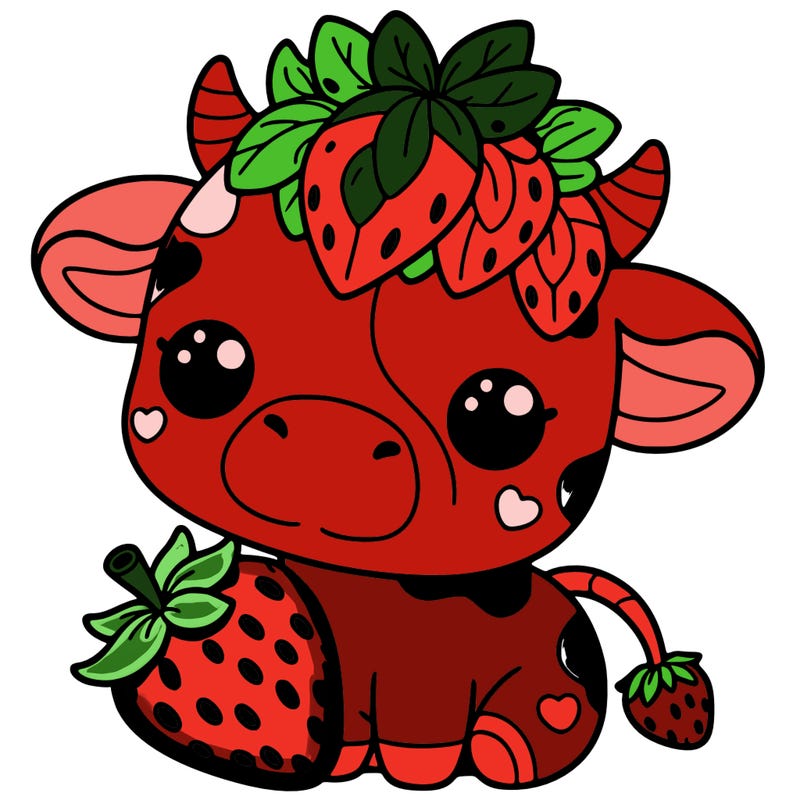 cute strawberry cow