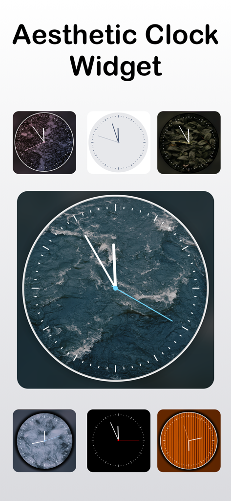 Analog Clock - Desk Widget - A collection of aesthetic analog clock widget styles with various artistic backgrounds
