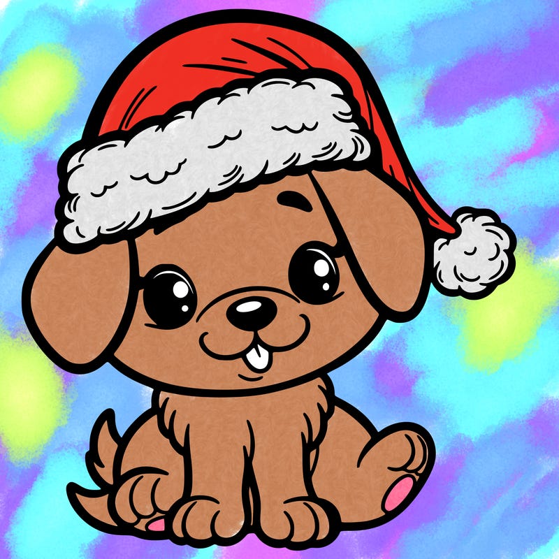 puppy with santa hat