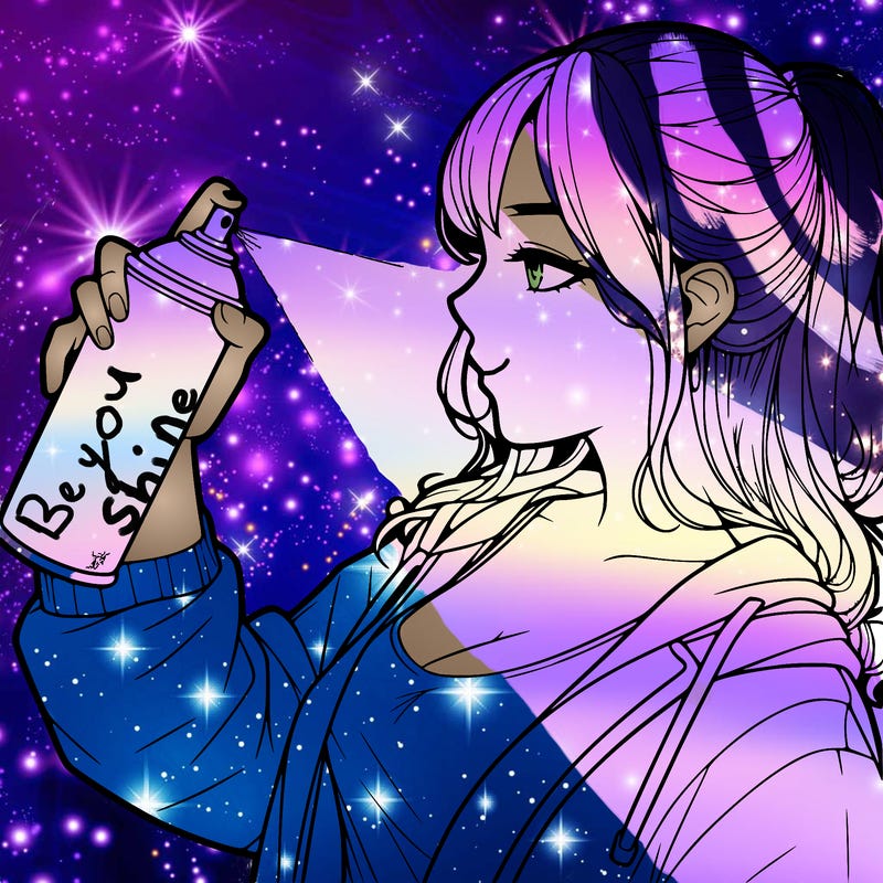 a realistic girl spray, painting