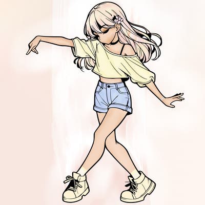 realistic girl danceing