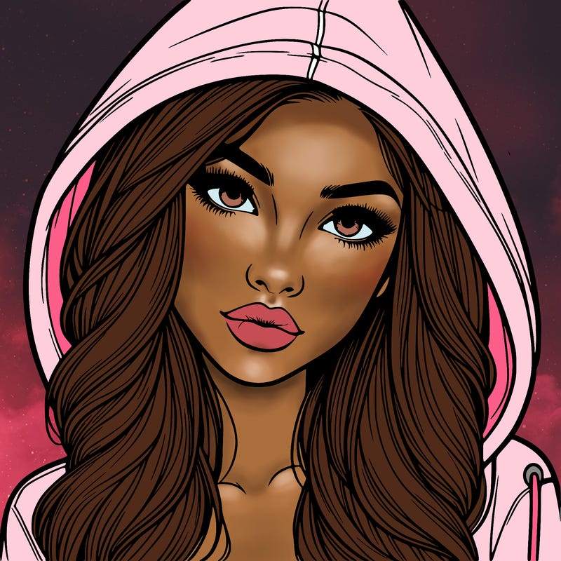 realistic beautiful girl with a hood on