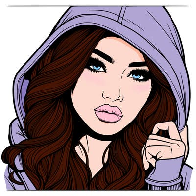 realistic beautiful woman with hoodie