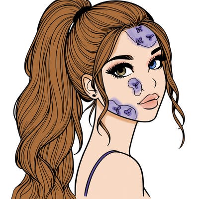 realistic pretty girl with high pony tail