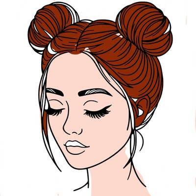 woman with hair buns