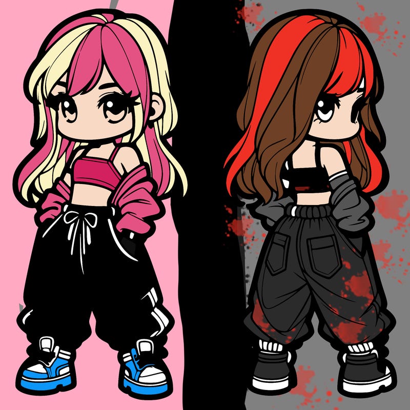 girl in crop top and baggy pants