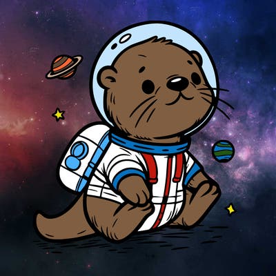 otter in a space suit