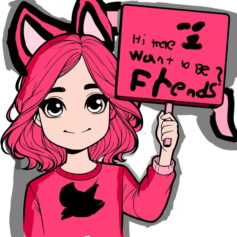 realistic girl holding up a sign