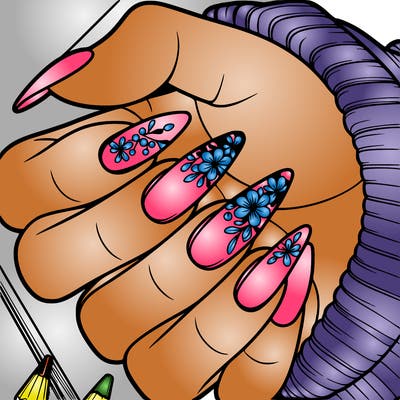 a beautiful hand with pretty nails