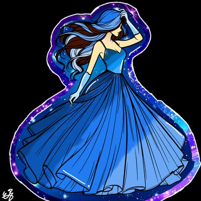 realistic woman with dress flowing in the wind