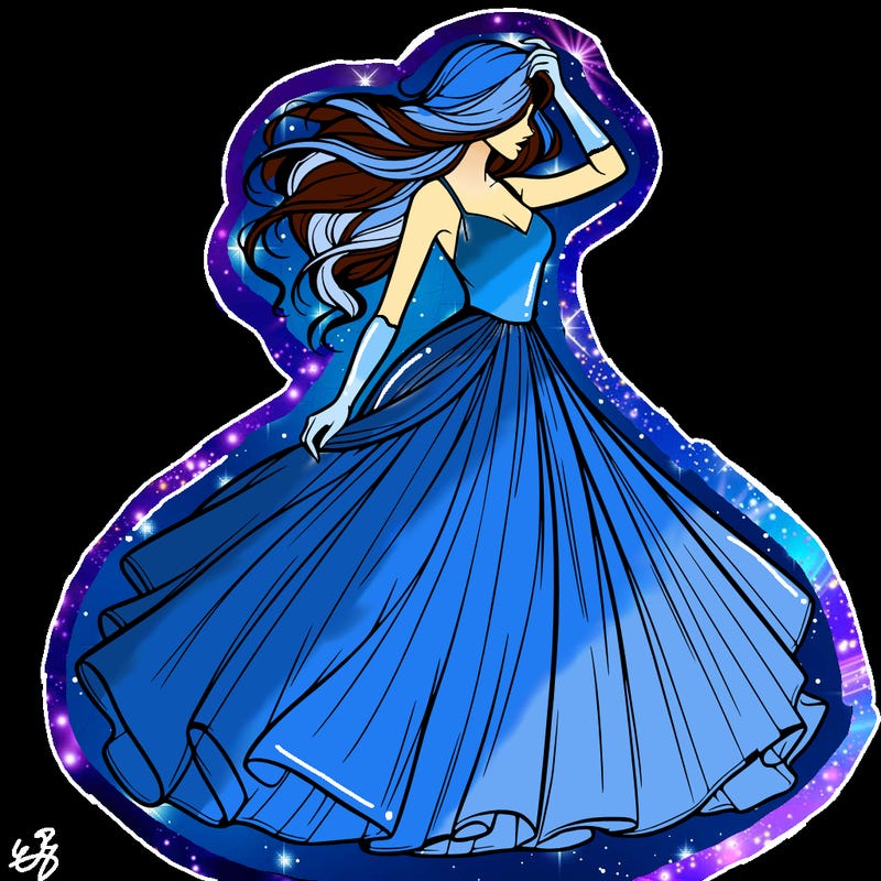 realistic woman with dress flowing in the wind