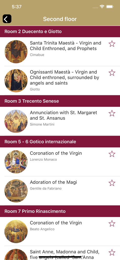 Uffizi Gallery - List of Renaissance artworks and paintings in the Uffizi Gallery mobile app