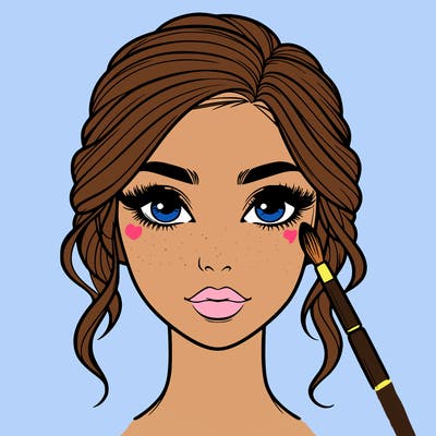 realistic person with makeup