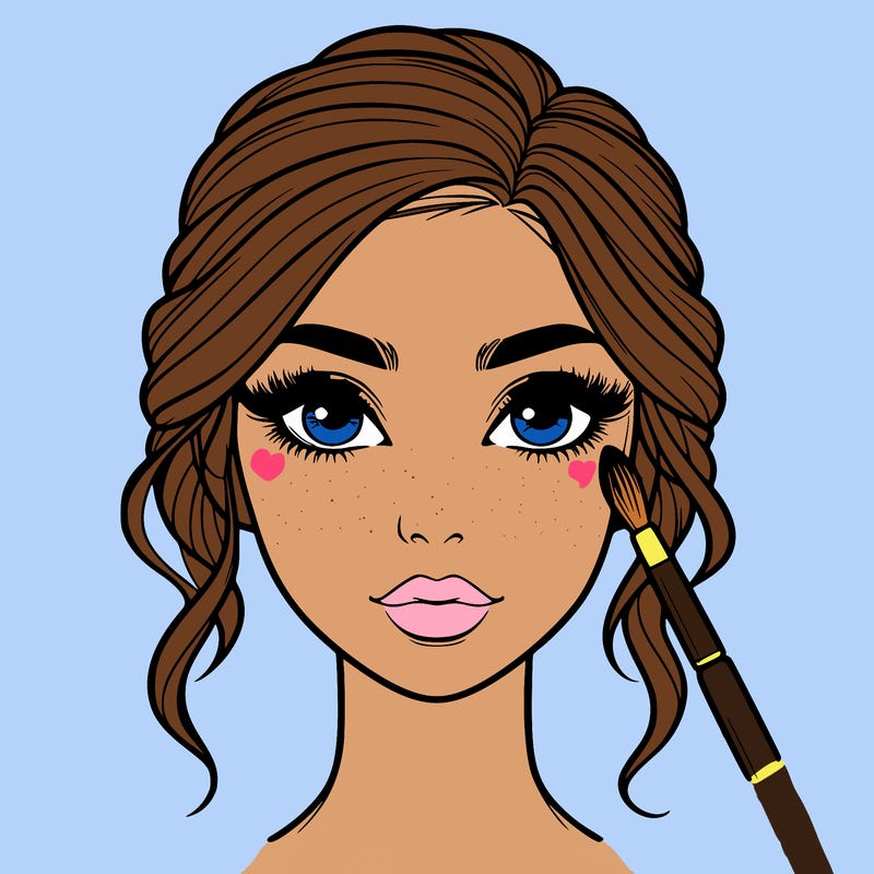 realistic person with makeup