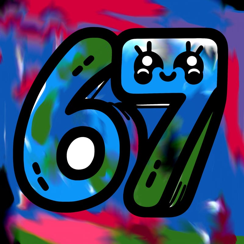 the numbers 67