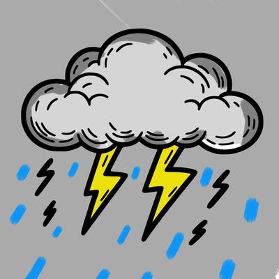 just a cloud with lightning