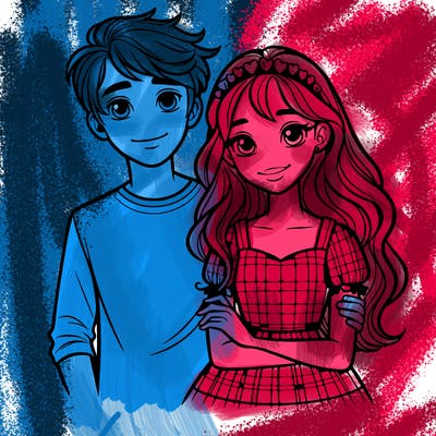 teen boy and girl together