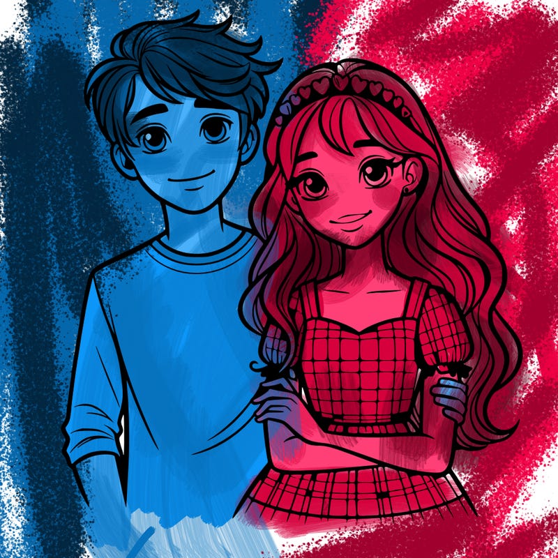 teen boy and girl together