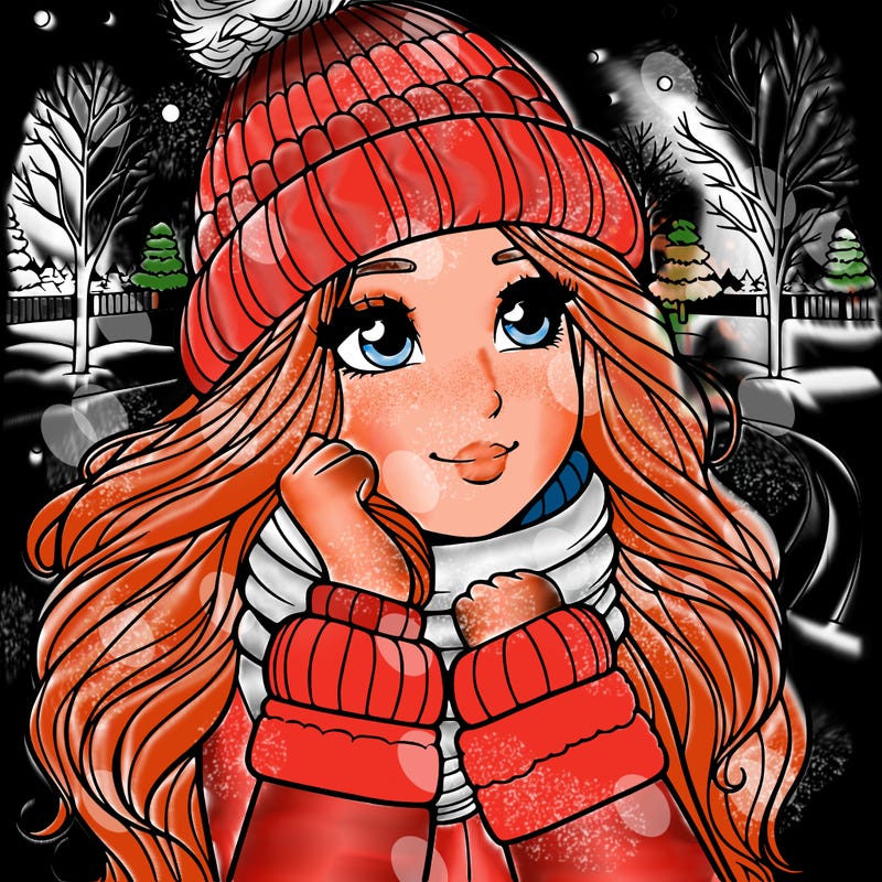 beautiful girl in winter