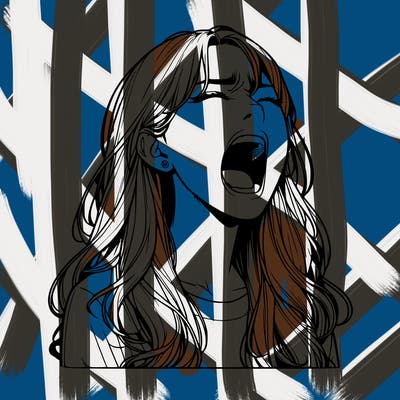 screaming realistic, girl